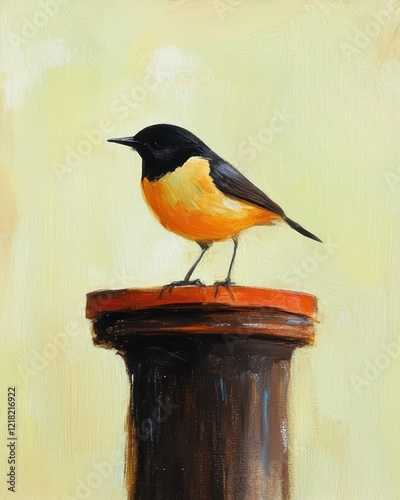 Bird art painting, wall art, design, realistic, textured painting