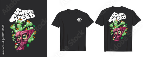 Creative Marijuana Smoking Vector for Cool T-Shirts