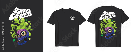 Modern Weed Graphic for Apparel