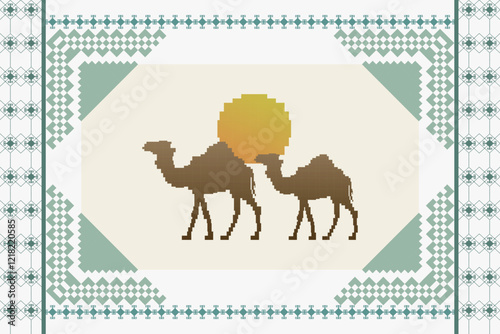Seamless vector pixel pattern for fabric or printing.