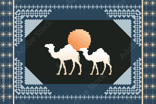Seamless vector pixel pattern for fabric or printing.