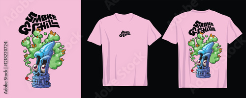 Modern Weed Graphic for Apparel