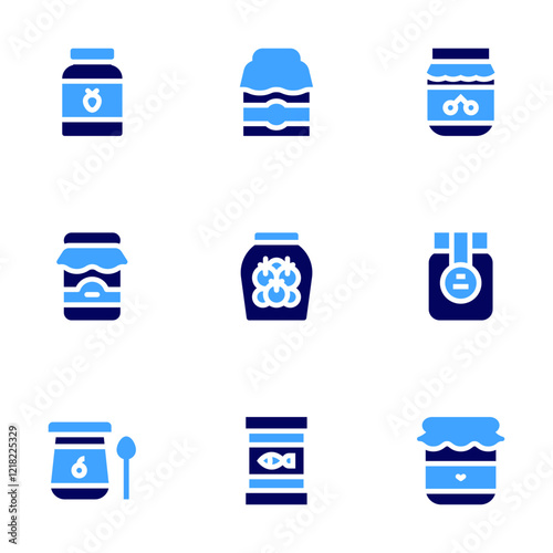 Conversation icon set. Bold style. Duotone colors. jam, cannedfood, jams, pickles, food, thanksgivingjam