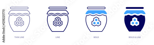 Jam enthusiasts icon in 4 different styles. Thin Line, Line, Bold, and Bold Line. Duotone style. Editable stroke