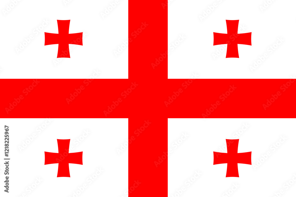 High detailed flag of Georgia. National Georgia flag. Europe. Asia. 3D illustration. High detailed flag of Georgia. National Georgia flag. Europe. Asia. 3D illustration.