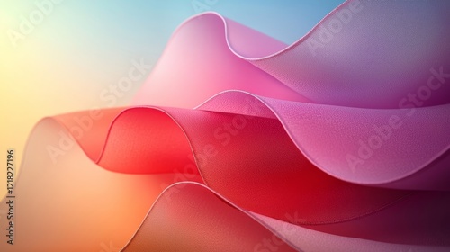 Flowing waves of colorful fabric in abstract art vibrant atmosphere digital illustration bright background