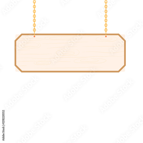 Hanging Wooden Sign Board. Hanging Sign Illustration