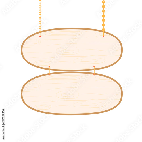 Hanging Wooden Sign Board. Hanging Sign Illustration