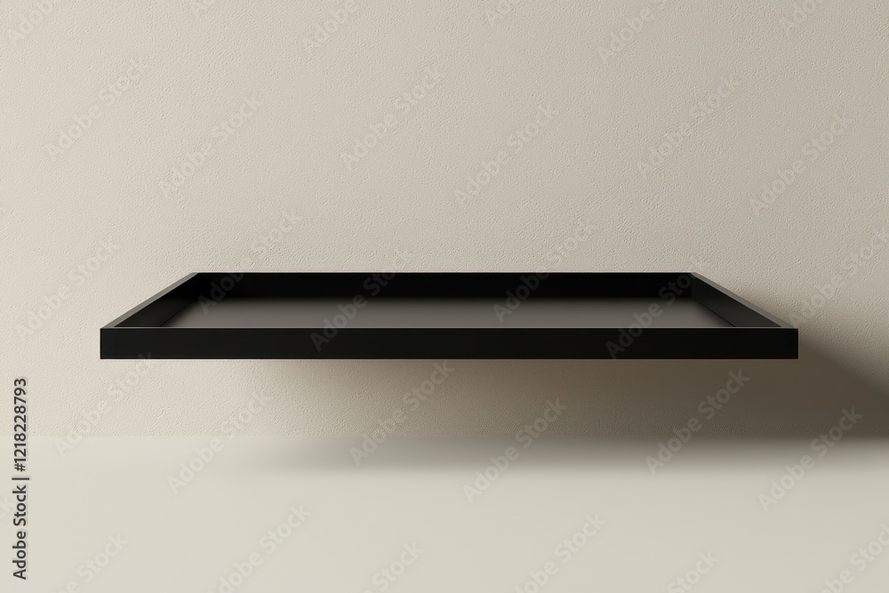 3D black frame, clean design, hovers above a neutral-toned surface. 3D black frame, clean design, hovers above a neutral-toned surface.