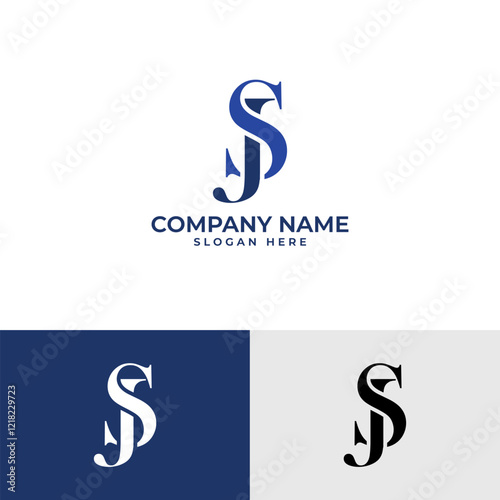 letters "S" and "J" elegantly intertwined. Conveys class, exclusivity, and a strong brand. serif font adds a touch of tradition and timelessness, for businesses in legal, financial, or luxury sectors