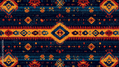 Seamless ethnic ikat pattern.