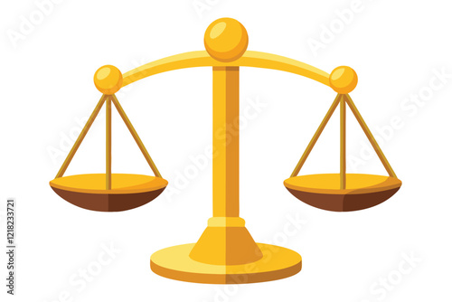 Illustration of a balanced   scale white background