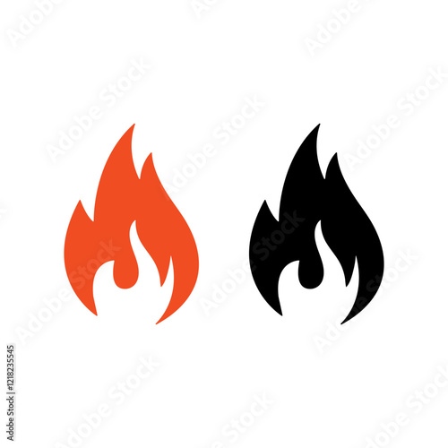 Fire Line Editable Icons set. Includes fire, flames, symbol, bonfire, fire icons, flame signs.