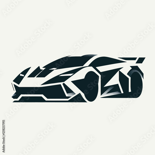 Vector illustration of a sleek futuristic sports car.