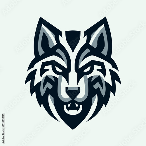 Stylized wolf head logo with sharp teeth and piercing eyes.