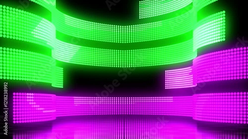 Led wall abstract background with lines