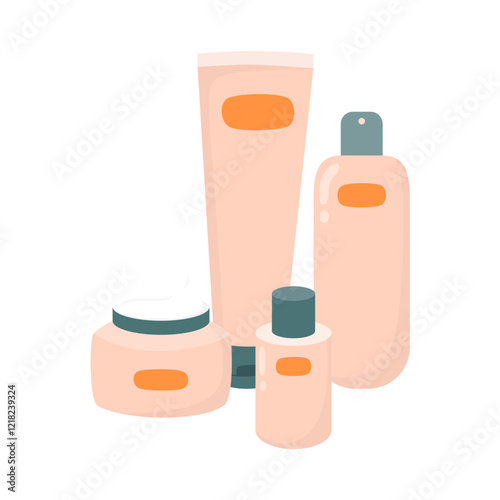 Set of Skincare Product. Skincare Bottle Product Illustration