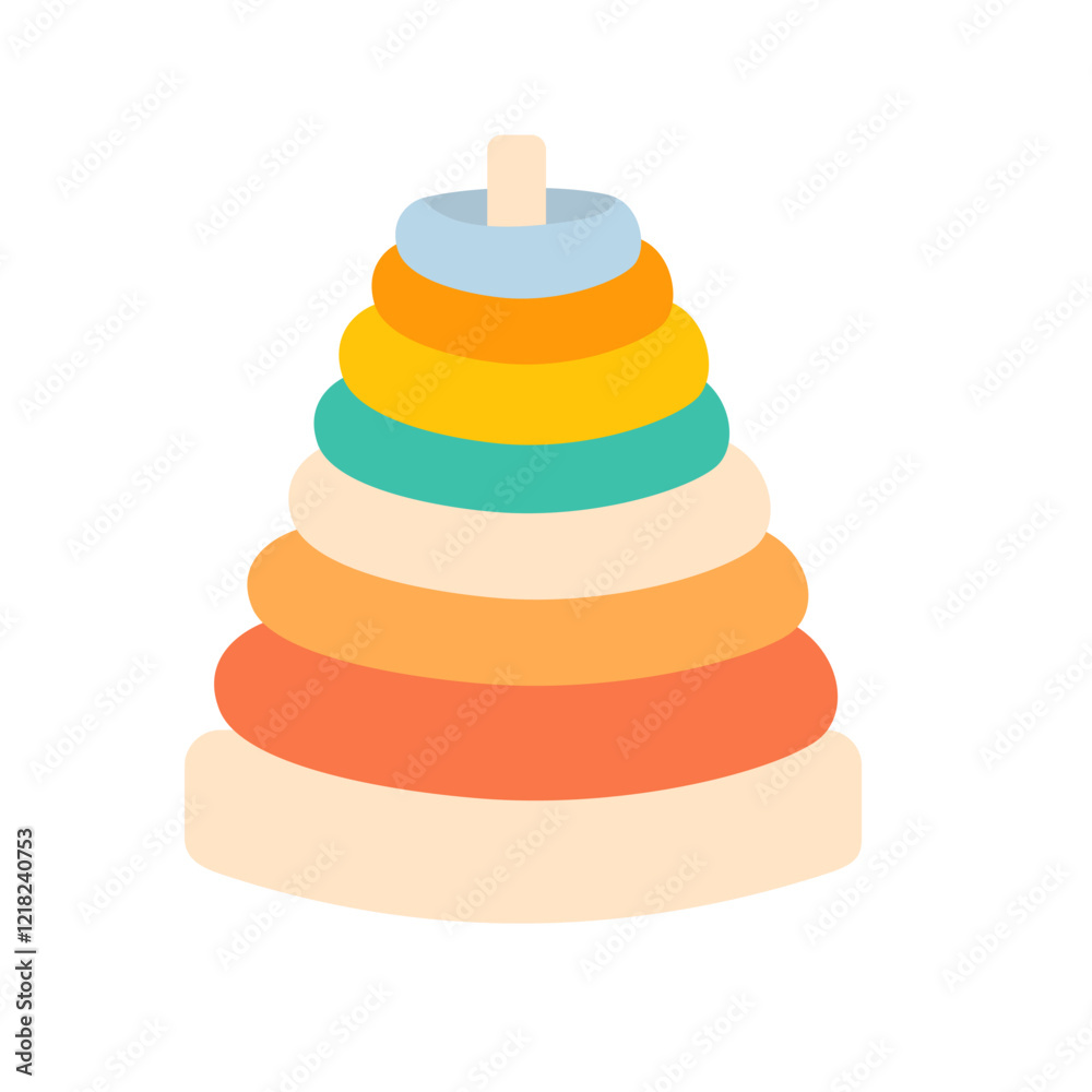 Baby Toy Stacking Pyramid. Baby Product Illustration Baby Toy Stacking Pyramid. Baby Product Illustration