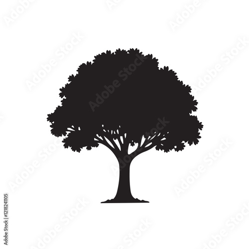 tree silhouette isolated on white background