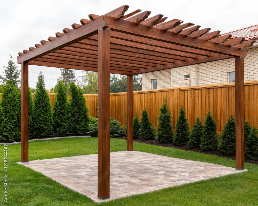Fototapeta premium outdoor living pergolas comfort. Pergola with integrated heaters, allowing year-round comfort even on cooler evenings
