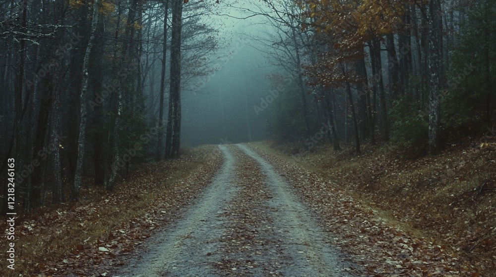 Misty Autumn Forest Road: A Serene Journey Through the Woods Misty Autumn Forest Road: A Serene Journey Through the Woods