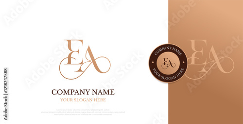 Initial EA Logo Design Vector 