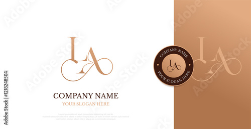 Initial LA Logo Design Vector 