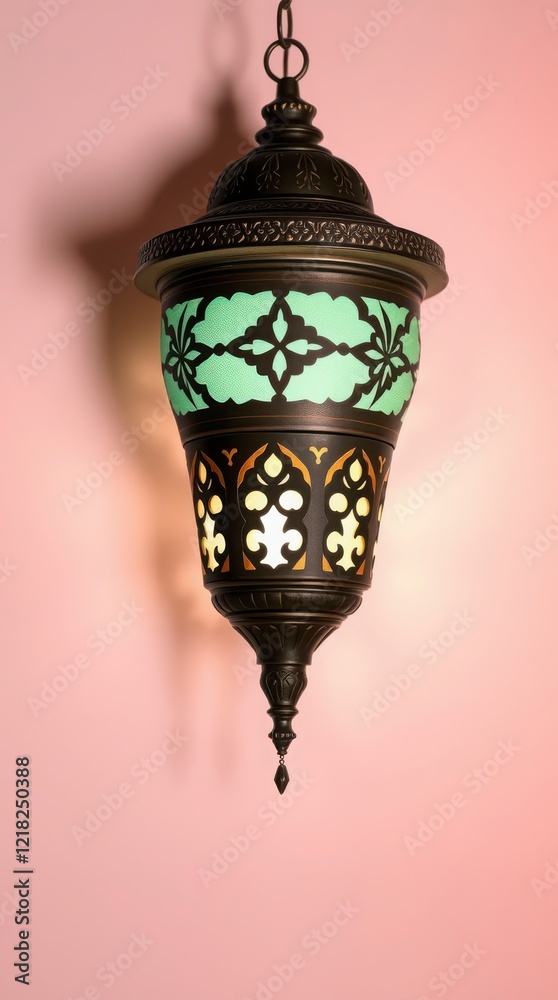 Arabic design shadow from lantern light on a plain background. Arabic design shadow from lantern light on a plain background.
