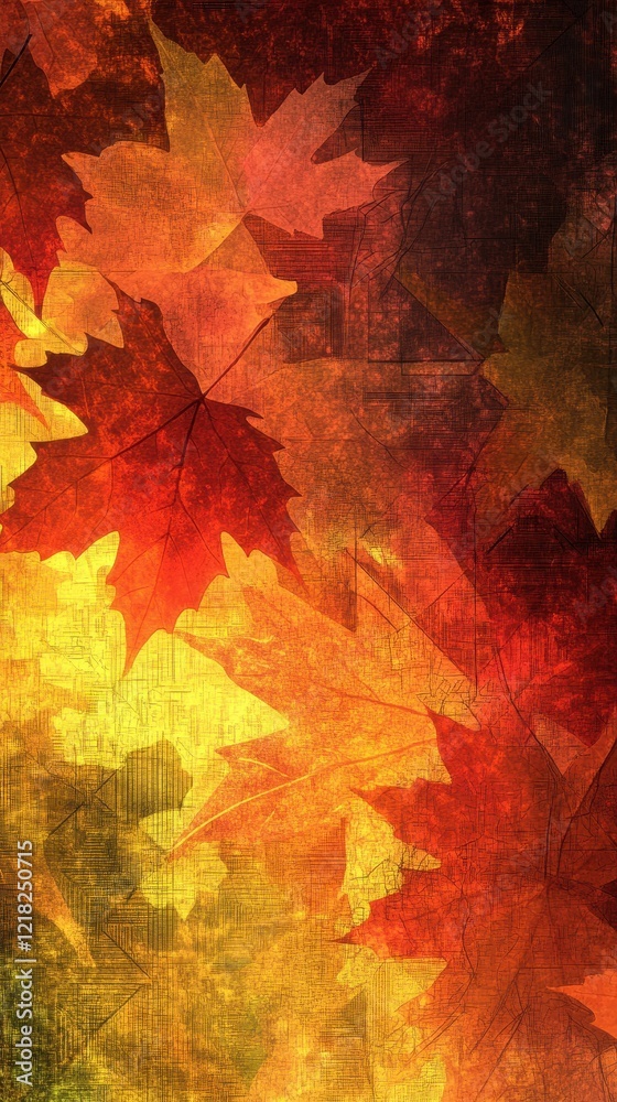 Fototapeta premium Autumn Maple Leaves Abstract Art Design