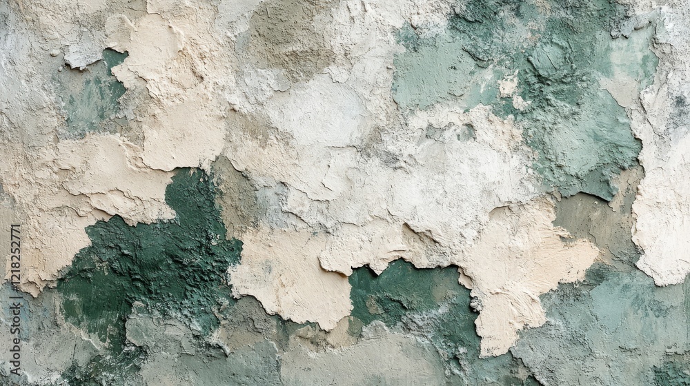 Fototapeta premium Weathered Wall Texture Shows Aged Paint Flakes