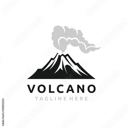 Volcano logo with mountain logo