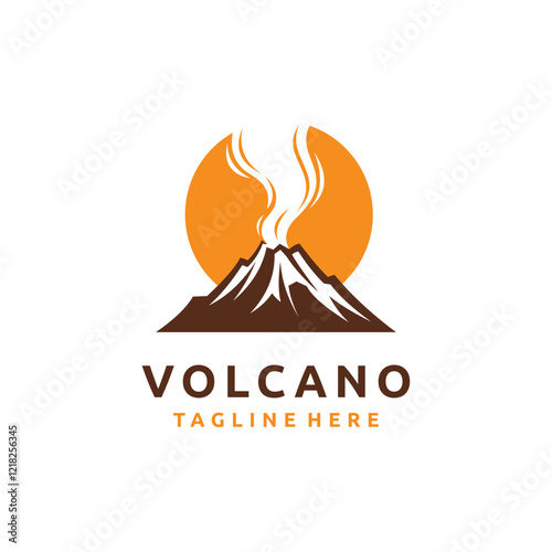 Volcano logo, mountain Volcano logo design