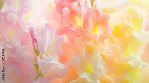Soft Pastel Floral Background with Delicate Gladiolus Blooms