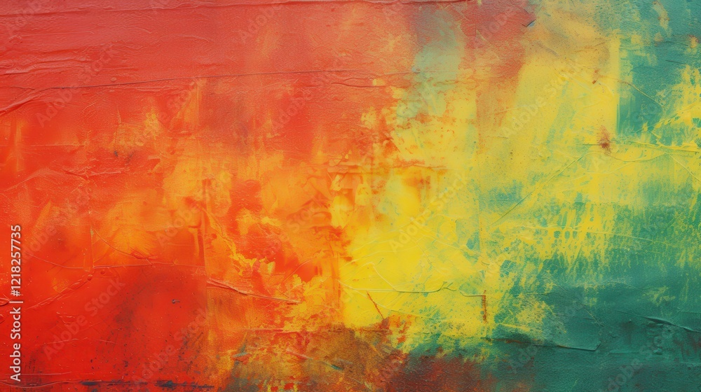 month canvas grunge history concept. Vibrant abstract painting with red, yellow, and green hues. month canvas grunge history concept. Vibrant abstract painting with red, yellow, and green hues.