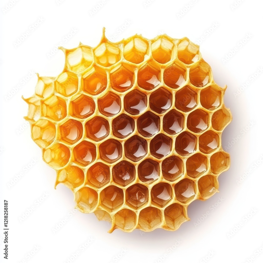 Honeycomb filled with golden honey, close-up view. Honeycomb filled with golden honey, close-up view.