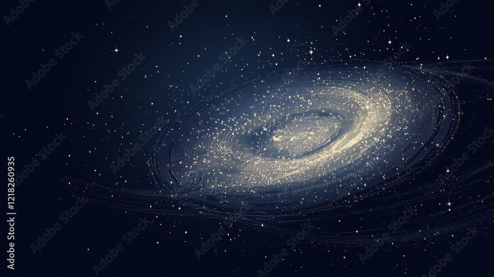 Fototapeta premium Celestial Spiral Galaxy Amidst Distant Stars