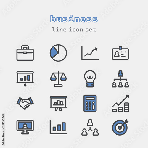 business line vector icon set