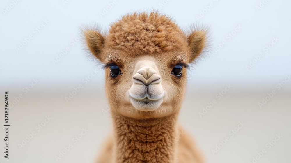 Obraz premium Close-up portrait of an adorable, young Bactrian camel.