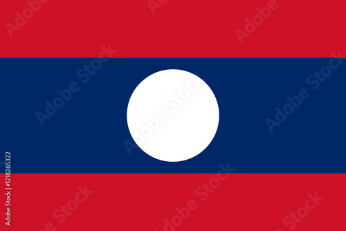 High detailed flag of Laos. National Laos flag. Asia. 3D illustration.