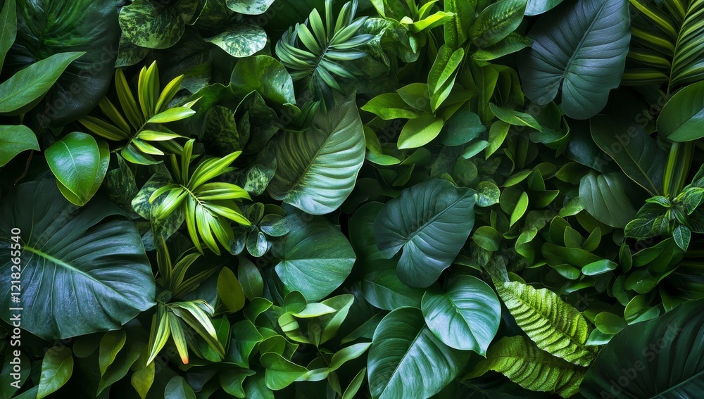 custom made wallpaper toronto digitalLush green tropical foliage background.