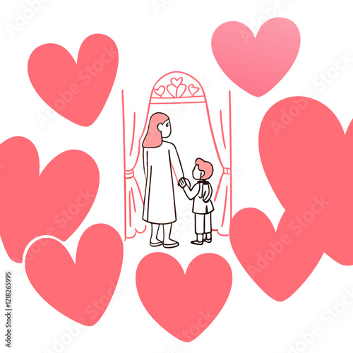 I love you mom illustration vector art