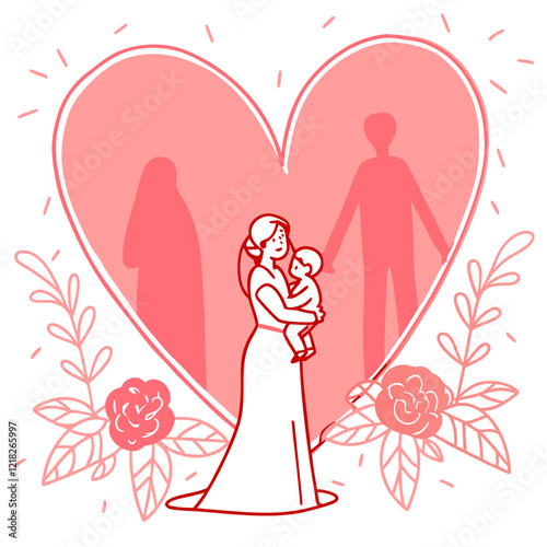 I love you mom illustration vector art