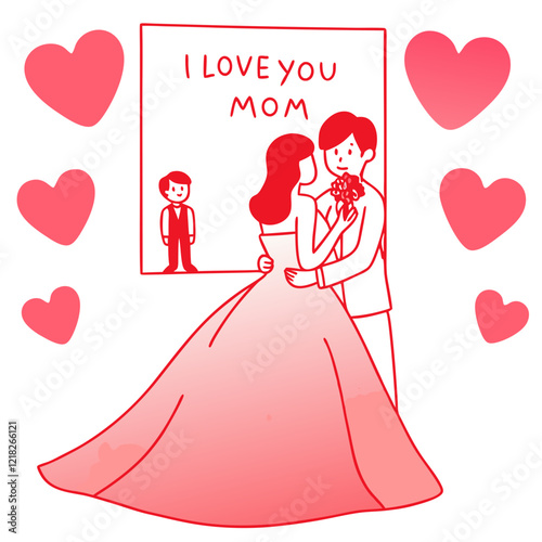 I love you mom illustration vector art