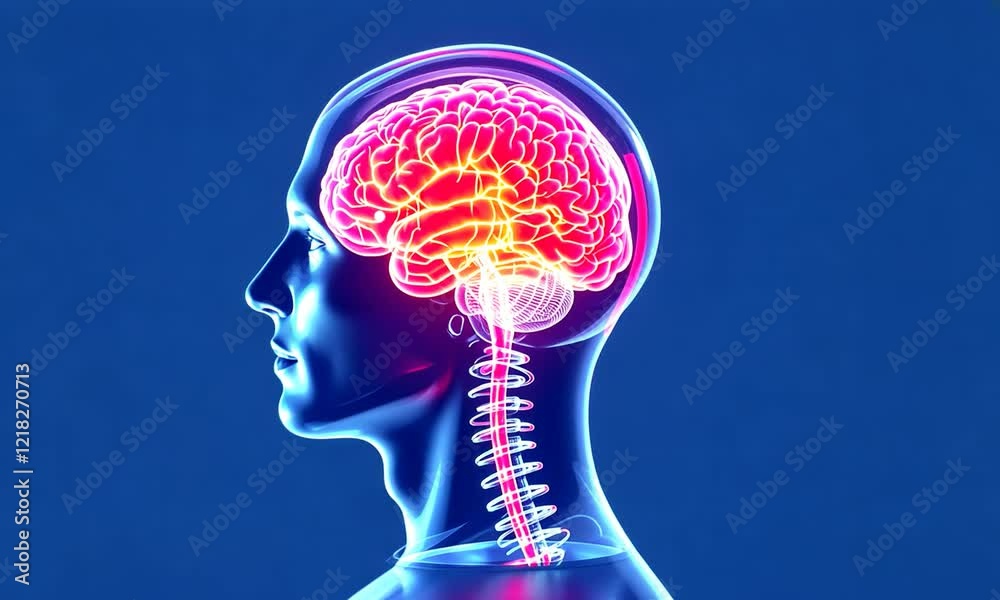 human head silhouette with brain