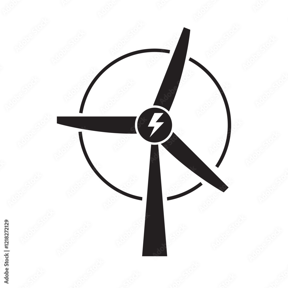 Wind energy and wind turbine icon concept Wind energy and wind turbine icon concept