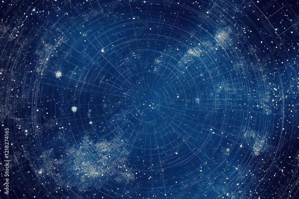 Fototapeta premium Celestial Chart Depicting Star Clusters and Constellations