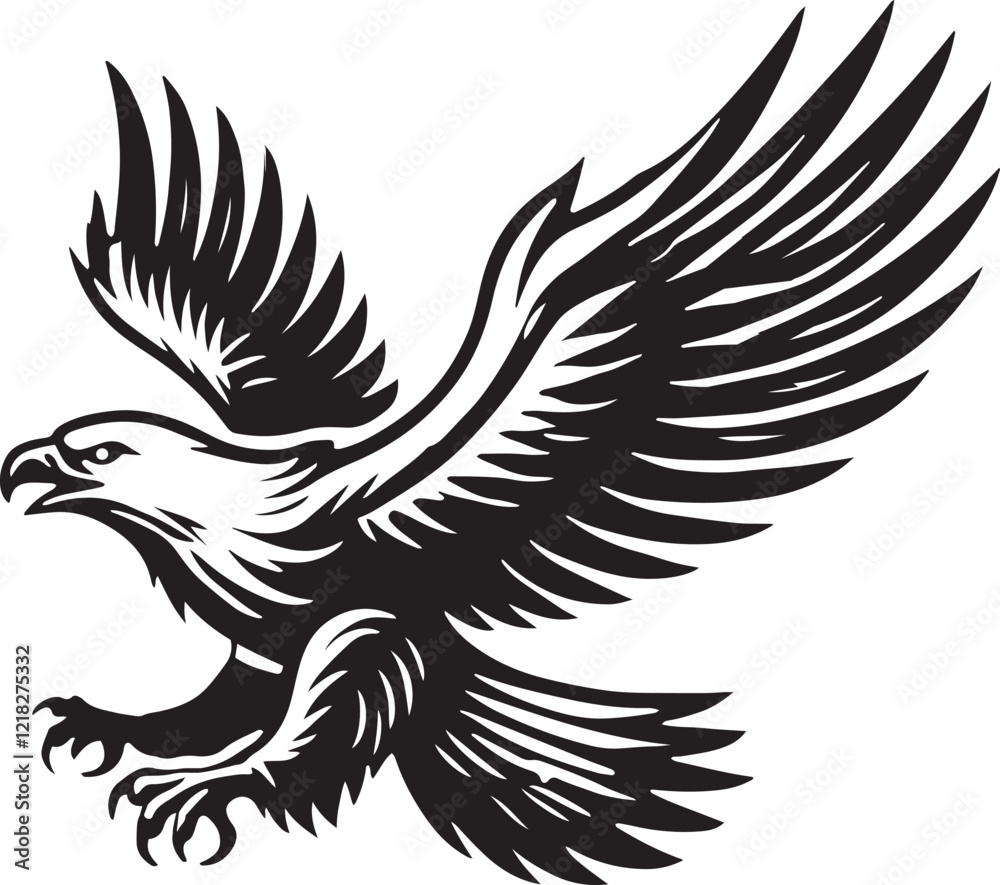 Obraz premium eagle silhouette vector illustration