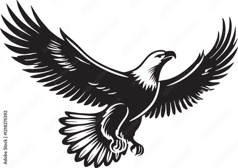 Obraz premium eagle silhouette vector illustration