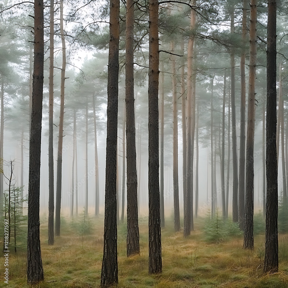 fog-covered forest atmosphere fog-covered forest atmosphere