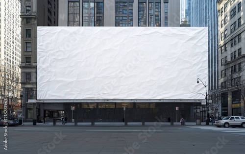Large blank billboard on a New York City office building.